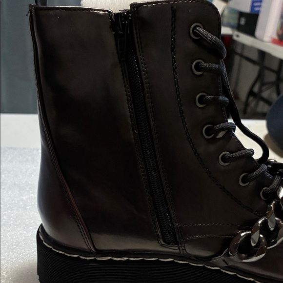 UNIONBAY Women's Combat Boots - Dark Brown and Black - Picture 7 of 7